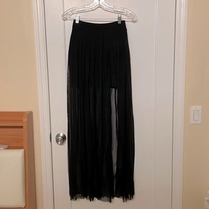 UO - long sheer skirt with mini skirt length lining - S